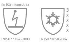 normy europejskie spodnie ocieplane do pasa Piorun Winter